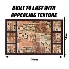 Kuber Industries Fridge Top Cover | Fridge Top Cover with Pockets | Refrigerator Cover for Kitchen | Reversable Fridge Top Cover with 6 Utility Pockets | Stone Fridge Cover | Brown