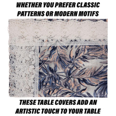 Kuber Industries Center Table Cover | PVC Table Cloth Cover | 4 Seater Table Cloth | Leaf Gripper Table Cover | Table Protector | Table Cover for Center Table | 40x60 Inch | CTC | Blue