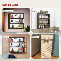 Kuber Industries Durable & Long Lasting Wooden Wall Mount Wooden Wall Shelf for Bedroom & Living Room | Ready to Assemble Book Furniture Wall Rack Shelf for Decor | Brown
