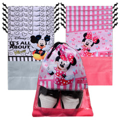 Heart Home Shoe Cover | Travel Shoe Storage Bags | Polyester Storage Bag | Drawstring Shoe Cover | Shoe Organizer with Clear window | Pack of 12 | Multi