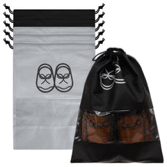 Heart Home Shoe Cover | Travel Shoe Storage Bags | Non-Woven Storage Bag | Shoe Cover with Drawstring | Shoe Organizer with Clear window | Pack of 6 | Multi