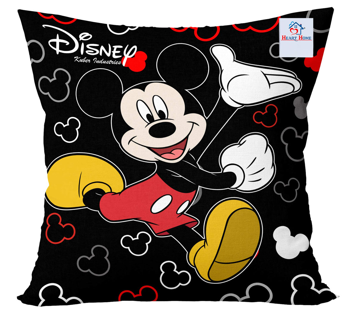 Heart Home Disney Printed Microfibre Filled Cushion Filler 16"x16" (Black)-KUBMART15853 (HHEART015853)