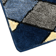 Heart Home Rhombus Design Soft, Lightweight Velvet Door Mats for Entry, Patio, Porch, Bedroom, Living Room (Blue)-50HH01090