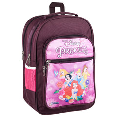 Heart Home Disney Princess School Bags | Kids School Bags | Student Bookbag | Travel Backpack | School Bag for Girls & Boys | School Bag with 4 Compartments | Wine