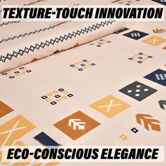 Heart Home Double Bedsheet with 2 Pillow Covers | 160 TC Premium Cotton Bedsheet for Double Bed | Bedsheet for Living Room-Home & Hotels | Rusty Plus Border | 100x108 Inch | Peach