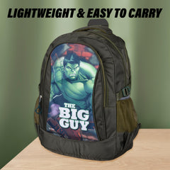 Heart Home Marvel The Big Guy Hulk School Bags | Kids School Bags | Student Bookbag | Travel Backpack | School Bag for Girls & Boys | School Bag with 3 Compartments | Green