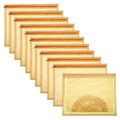 Heart Home Saree Cover | Clothes Storage Bag | Single Packing Saree with Zip Closure | Wardrobe Organizer | Cloth Stoarge Organizer | Rangoli Design | Pack of 12 | Cream