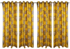 Kuber Industries 1 Piece Polyester 7 Feet Eyelet Door Curtain (Gold) -Ctktc12911