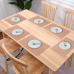 Kuber Industries 12 Pcs Waterproof Dining Table Mats | Anti-Skid Placemats for Food Plates & Hot Pots | for Home & Restaurants - Brown