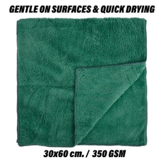 Kuber Industries Cleaning Towel | Reusable Cleaning Cloths for Kitchen | Duster Towel for Home Cleaning | 350 GSM Cleaning Cloth Towel for Car | Bike | 30x60 | Pack of 3 | Green