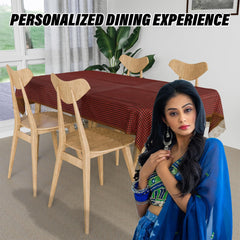 Kuber Industries Dining Table Cover | Kitchen Dining Tablecloth | 4 Seater Center Table Cover | Dining Table Cover for Hall Décor | Barik Check Kitchen Tablecloth | 45x70 | Maroon