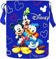 Kuber Industries Round Laundry Basket For Clothes|Disney Team Mickey Print|Toy Storage Organizer|Capicity 45 L (Blue)