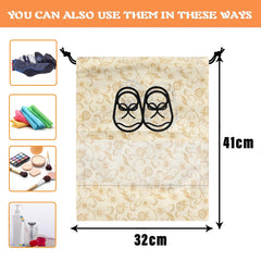 Heart Home Shoe Cover | Travel Shoe Storage Bags | Non-Woven Storage Bag | Shoe Cover with Drawstring | Shoe Organizer with Clear window | Pack of 12 | Multi
