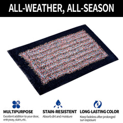 Kuber Industries Door Mat | Dust Trapper Mat | Door Entrance Mat | Anti-Skid Door Mat | Floor Mat for Home Entrance | Cotton Border Door Mat | Entryway Door Mat | Pack of 2 | Multi