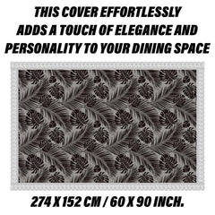 Heart Home Dining Table Cover | PVC Table Cloth Cover | 6 Seater Table Cloth | 3D Leaf Table Cover | Table Protector | Table Cover for Dining Table | 60x90 Inch | DTC | Brown