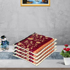 Heart Home Saree Cover | Clothes Storage Bag | Single Packing Saree with Zip Closure | Wardrobe Organizer | Cloth Stoarge Organizer | Dot Design | Pack of 12 | Cream