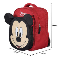 Kuber Industries Disney Mickey Mouse Print School Bag/Backpack|Solid Disney Print & Waterproof Polyester Material|2 Comparment with 2 Front Pockets|Size 28 x 17 x 36 CM (Black)
