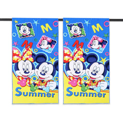 Kuber Industries Disney Summer Mickey Kids Bath Towel|Soft Cotton Towel for Kids|Sides Stitched Baby Towel|400 GSM Toddler Bath Towel|24x48 Inch|Pack of 2 (Multi)