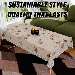 Kuber Industries Center Table Cover | PVC Table Cloth Cover | 4 Seater Table Cloth | Flower Table Cover | Table Protector | Table Cover for Center Table | 40x60 Inch | CTC | Brown