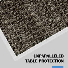 Heart Home Dining Table Cover | PVC Table Cloth Cover | 6-Seater Table Cloth | Table Protector Cover | Table Cover for Dining Table | Zig-Zag Table Cover | 60x90 Inch | DTC | Brown