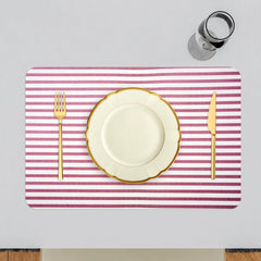 Heart Home Placemat | Placemats for Dining Room | Anti-Slip Table Mat Set | Placemats for Kitchen Table | Dining Table Placemats | Lining Placemat | 6 Piece Set | Maroon