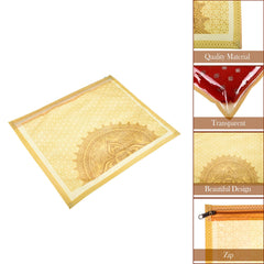 Heart Home Saree Cover | Clothes Storage Bag | Single Packing Saree with Zip Closure | Wardrobe Organizer | Cloth Stoarge Organizer | Rangoli Design | Pack of 12 | Cream