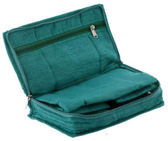 Kuber Industries Embroidery Design Cotton Jewellery Kit, Green - CTKTC030586