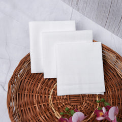 Heart Home Handkerchief | Premium Cotton Fabric | Handkerchief for men | Handkerchief for Boys | Men's Handkerchief Set | Plain Fox Hanky Rumal | Pack of 6 | White