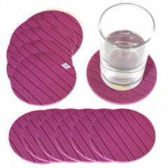 Heart Home Soft EVA Foam Coasters for Home Kitchen, Office Desk, Set of 12 (Purple)-HS_38_HEARTH21360