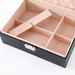 Homestic Pack of 1 Mini Jewelry Box | Travel Jewellery Organizer Storage Box | Portable Case for Rings Earrings| Portable Jewelry Organizer | Proposal Gifts for Women Girl |YXX-025 | Black
