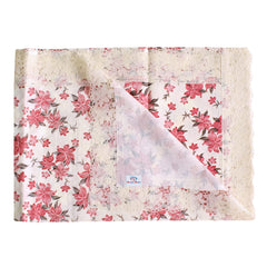 Heart Home Flower Printed PVC 6 Seater Dinning Table Cover 60"x90" (Cream)-HS43HEARTH25629