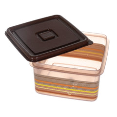 Heart Home Pixel Plastic Food Storage Containers with Lids, BPA-Free, Safe for Dishwasher, Microwave, Freezer,850 ML(Brown)-Pack of 2-HHEART16382