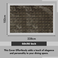 Heart Home Dining Table Cover | PVC Table Cloth Cover | 6-Seater Table Cloth | Table Protector Cover | Table Cover for Dining Table | Zig-Zag Table Cover | 60x90 Inch | DTC | Brown
