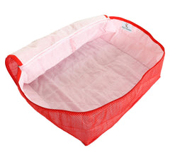 Kuber Industries Dot Printed Non Woven Saree Cover Storage Bags for Clothes, Saree Organizer for Wardrobe, Organizers for Clothes-Pack of 2 (Red)