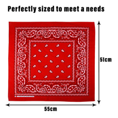 Kuber Industries Handkerchief | Premium Cotton Fabric | Women's Handkerchief | Ladies Rumal | Women's Hankies | Hankies for Girls | Carry Print Hanky | 6 Piece Set | Extra Large | Red