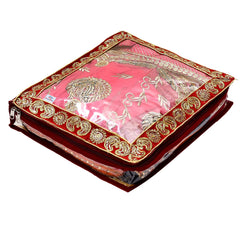 Heart Home Carry Design 3" inch Tranasparent PVC Saree Cover - Pack of 6 (Maroon)-HS_38_HEARTH21564