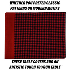 Heart Home Dining Table Cover | Cotton Table Cloth Cover | 8 Seater Table Cloth | Barik Check Table Cover | Table Protector | Table Cover for Dining Table | 60x108 Inch | DTC | Maroon