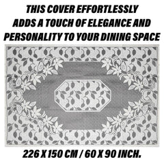 Heart Home Dining Table Cover | Net Table Cloth Cover | 6 Seater Table Cloth | Flower Table Cover | Table Protector | Table Cover for Dining Table | 60x90 Inch | S21 | Cream