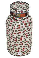 Heart Home Circle Design PVC Lpg Gas Cylinder Cover- Pack of 2 (Maroon & Cream)-HS43HEARTH25615