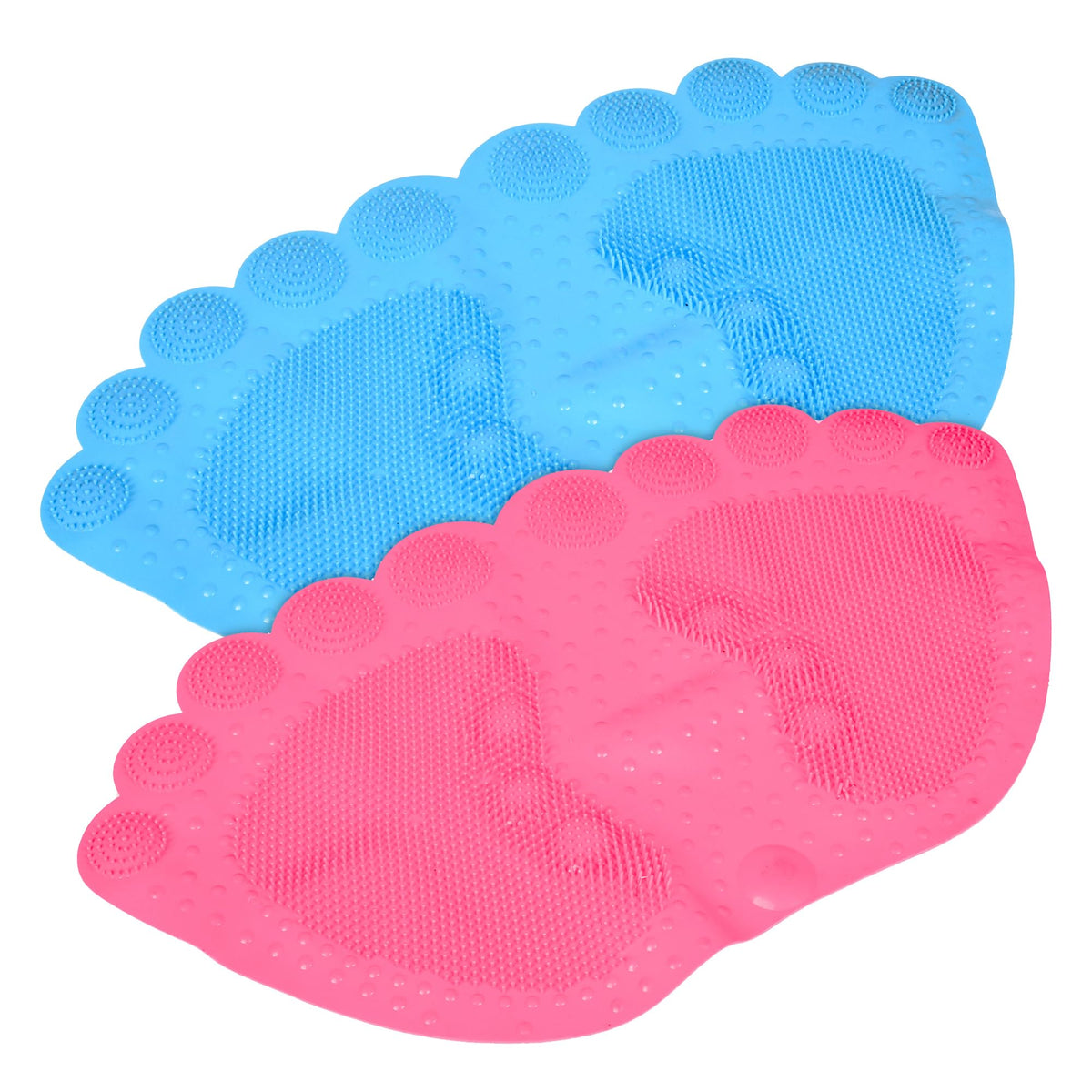Heart Home Bath Mat | PVC Bathroom Mat | Shower Bath Mat | Foot Shape Bath Tub Mat | Foot Massager Mat | Anti-Skid Floor Mat | Shower Mat | Pack of 2 | Multi