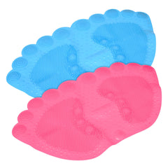 Heart Home Bath Mat | PVC Bathroom Mat | Shower Bath Mat | Foot Shape Bath Tub Mat | Foot Massager Mat | Anti-Skid Floor Mat | Shower Mat | Pack of 2 | Multi
