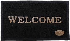 Kuber Industries Welcome Doormat for Home Entrance | Anti Slip & Waterproof Rubber Noodle Mat with Cushion for Indoor/Outdoor | Heavy Duty Main Door Mat | Paydan | Chavitti | Paudan | Foot Mat (Black)
