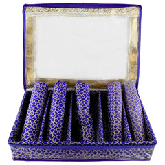 Heart Home Multipurpose Multi Saqare Design Laminated 5 Rod Bangle Box/Organizer/Case With Tranasparent Top (Purple)-47HH0353
