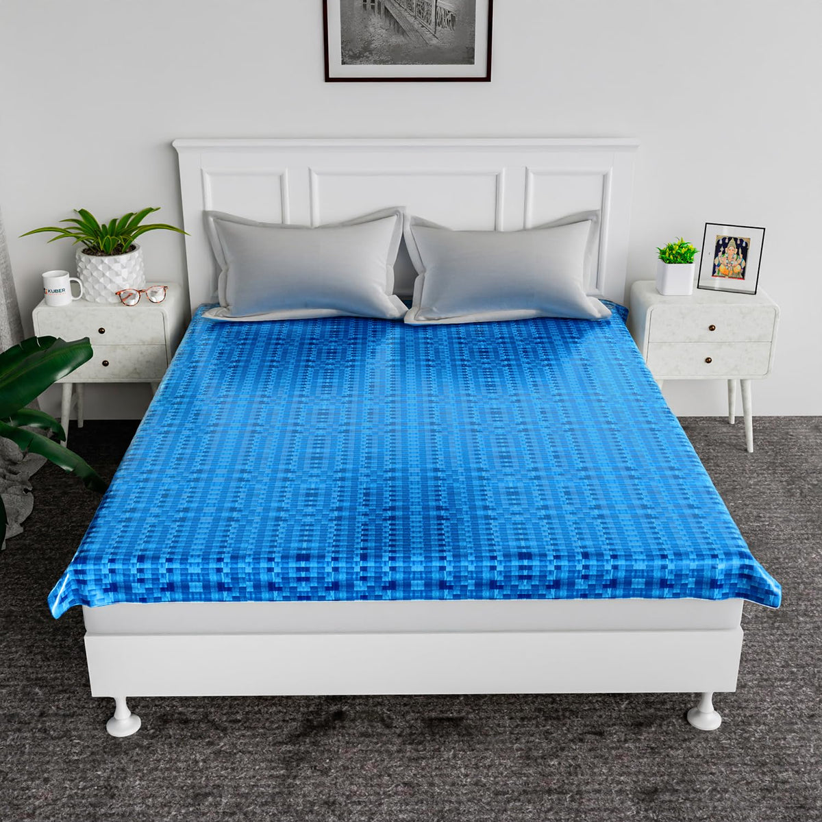 Kuber Industries Baby Plastic Sheet/Sheet,Waterproof Bedsheet (6.5 Ft X 6.5 Ft) Plastic/PVC Code-Kmt04(Blue)