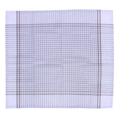 Kuber Industries Handkerchiefs | Soft Cotton | Hankies for Mans | Hankies for Boys | Lining Check | Rumal for Mans | Boys | Wicking Sweat | Set of 12 | White