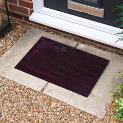 Heart Home Door Mat | Rubber Mud Trapper Mat | Welcome Mat | Floor mat | Door Mat for Home Entrance | Bathroom Mat | Entry Way Doormat | Black & Maroon