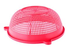 Kuber Industries Baskets for Fruits and Vegetables, Multipurpose and Handy Storage Basket Unbreakable Round Plastic Basket (Pink & Blue)-Pack of 2-KUBMART15175, Standard (KUBMART015175)