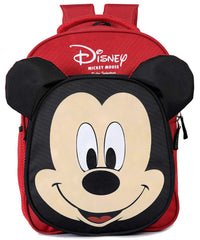 Kuber Industries Disney Print Unisex School Bag|Kids School Backpack|School Bag For Girls, Boys|Disney Mickey Mouse|Red & Black|