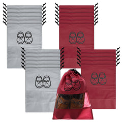 Heart Home Shoe Cover | Travel Shoe Storage Bags | Non-Woven Storage Bag | Shoe Cover with Drawstring | Shoe Organizer with Clear window | Pack of 24 | Multi