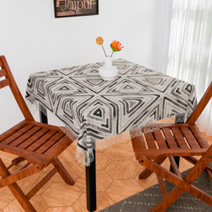 Heart Home Table Cover | PVC Dining Table Cover | Table Cloth | Center Table Cover | Table Cover for Kitchen Table | Triangle Table Cover for Hall Décor | 54 Inch | Gray